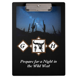 Black Longhorn Bull Skull Silhouette Monogram Phot Klembord