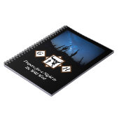 Black Longhorn Bull Skull Silhouette Monogram Phot Notitieboek (Linkerzijde)