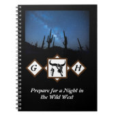 Black Longhorn Bull Skull Silhouette Monogram Phot Notitieboek (Voorkant)