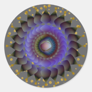 Black Lotus Flower Gold Confetti Ronde Sticker