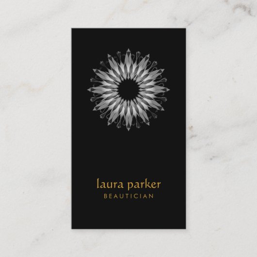 Black Lotus Flower Healing Yoga Holistic Visitekaartje (Voorkant)