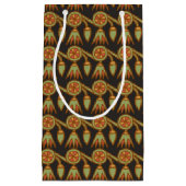 Black Lotus Flower Pattern Black Small Gift Bag Klein Cadeauzakje (Voorkant)