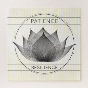 Black Lotus Patience and Resilience Symbol Floral Legpuzzel