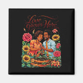 Black Love Afro-Amerikaanse paar schets Valentin Magneet (Voorkant)