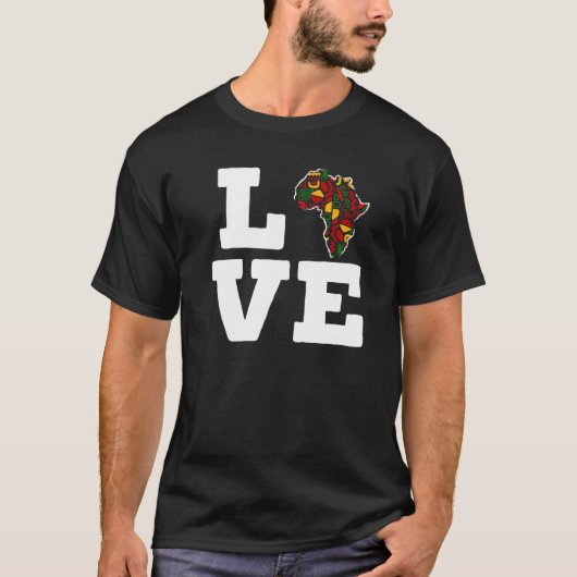 Black Love Afrocentric Black History Maand Black P T-shirt (Voorkant)