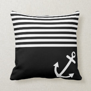 Black Love Anchor Nautical Kussen