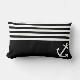 Black Love Anchor Nautical Kussen