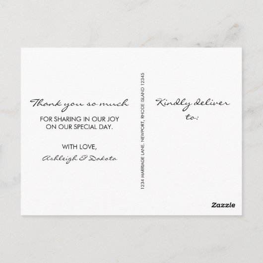 Black Love and Bedankt Script | Persoonlijke foto Briefkaart (Achterkant)