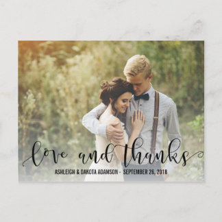 Black Love and Bedankt Script | Persoonlijke foto Briefkaart