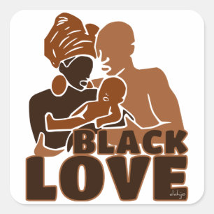 Black Love Brown Vierkante Sticker