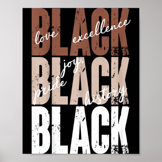 Black Love Excellence Joy Pride Black History Afri Poster (Voorkant)