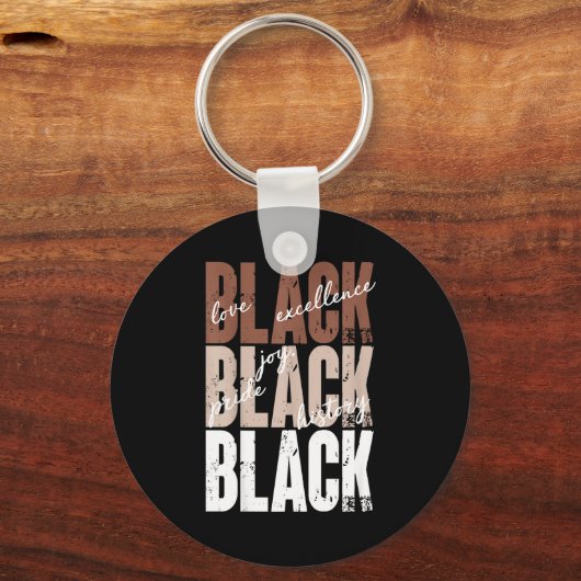 Black Love Excellence Joy Pride Black History Afri Sleutelhanger (Voorkant)
