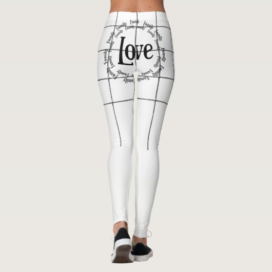 Black Love Family Leggings White (Achterkant)