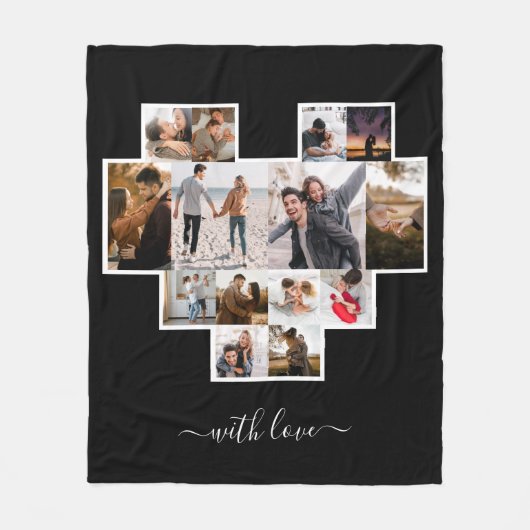 Black Love Fotocollage Fleece Deken (Voorkant)