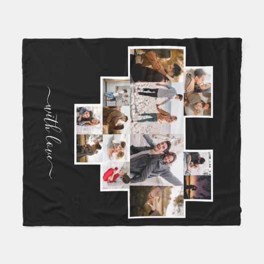 Black Love Fotocollage Fleece Deken (Voorkant (Horizontaal))