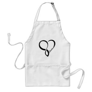 Black Love Heart Apron Standaard Schort