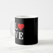 Black LOVE Heart Modern Trendy Koffiemok (Voorkant links)