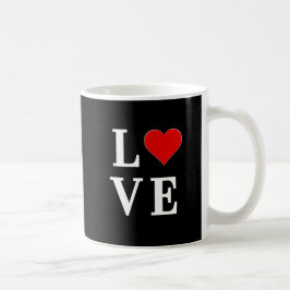 Black LOVE Heart Modern Trendy Koffiemok