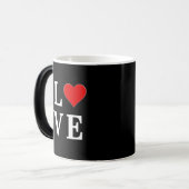 Black LOVE Heart Modern Trendy Magische Mok (Voorkant links)