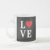 Black LOVE Heart Modern Trendy Matglas Koffiemok (Links)