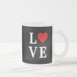 Black LOVE Heart Modern Trendy Matglas Koffiemok
