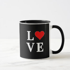 Black LOVE Heart Modern Trendy Mok