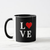 Black LOVE Heart Modern Trendy Mok (Links)