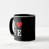 Black LOVE Heart Modern Trendy Mok (Voorkant links)