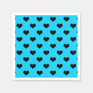 Black Love Heart op blauwe achtergrond Servet