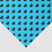Black Love Heart op blauwe achtergrond Tissuepapier (Detail)