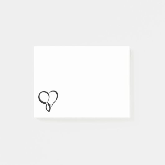 Black Love Heart PostIt Notes (Voorkant)