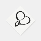 Black Love Heart Weddenschap Paper Napkins Set Servet (Hoek)