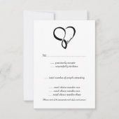 Black Love Heart Weddenschap RSVP-kaarten RSVP Kaartje (Voorkant)