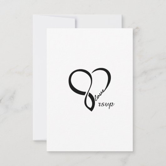Black Love Heart Weddenschap RSVP-kaarten RSVP Kaartje (Achterkant)
