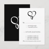 Black Love Heart Weddenschap RSVP-kaarten RSVP Kaartje (Voorkant / Achterkant)