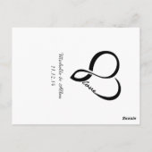 Black Love Heart Weddenschappen Table Number Kards Briefkaart (Achterkant)