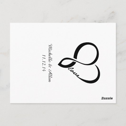 Black Love Heart Weddenschappen Table Number Kards Briefkaart (Achterkant)