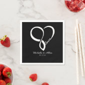 Black Love Heart Wedparty Paper Napkins Set Servetten (Insitu)