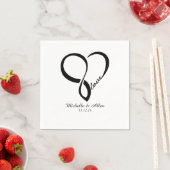 Black Love Heart Wedparty Paper Napkins Set Servetten (Insitu)