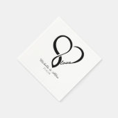 Black Love Heart Wedparty Paper Napkins Set Servetten (Hoek)