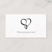 Black Love Heart Wedtable Place Cards Plaatskaartje (Achterkant)
