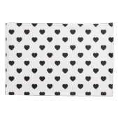 Black Love Heart White Background Kussensloop (Achterkant)