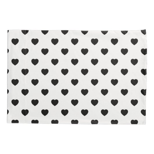 Black Love Heart White Background Kussensloop (Achterkant)