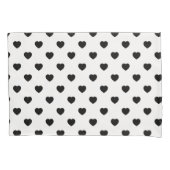 Black Love Heart White Background Kussensloop (Voorkant)