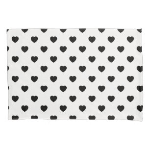 Black Love Heart White Background Kussensloop
