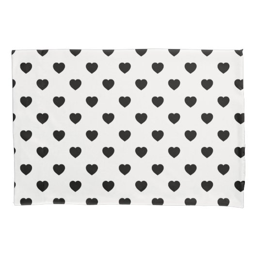Black Love Heart White Background Kussensloop (Voorkant)