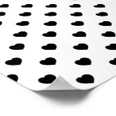 Black Love Heart White Background Poster (Hoek)