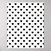 Black Love Heart White Background Poster (Voorkant)