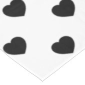 Black Love Heart White Background Tafelkleed (Gekanteld)