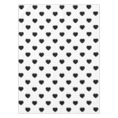 Black Love Heart White Background Tafelkleed (Voorkant)